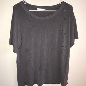distressed front t shirt